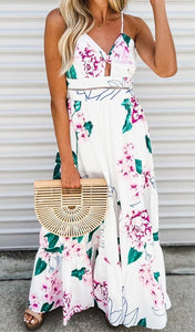 White Floral Maxi Dress Presale
