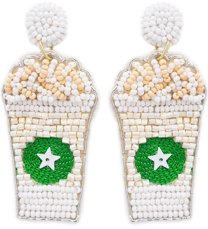 White Frappuccino Bead Earrings