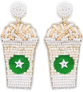 White Frappuccino Bead Earrings