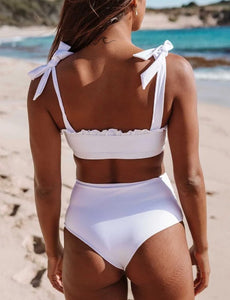 White High Waisted Bikini Set Presale