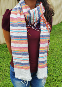 Multi- Color Long Tasseled Scarf