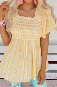 Yellow Smocked Blouse Presale