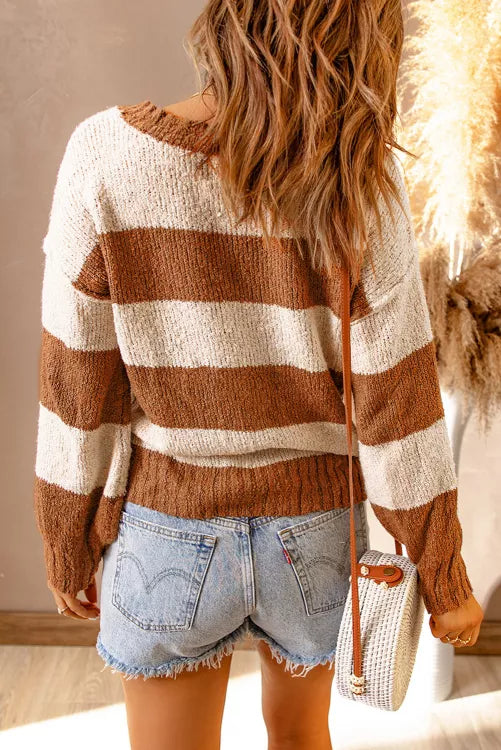 Khaki Striped Sweater