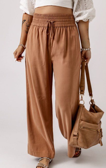 Brown Elastic Waist Leggings Presale