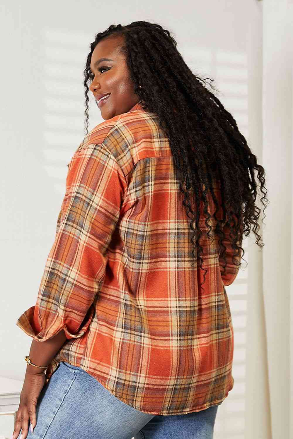 Plaid Dropped Shoulder Shirt - MULTI COLORS *