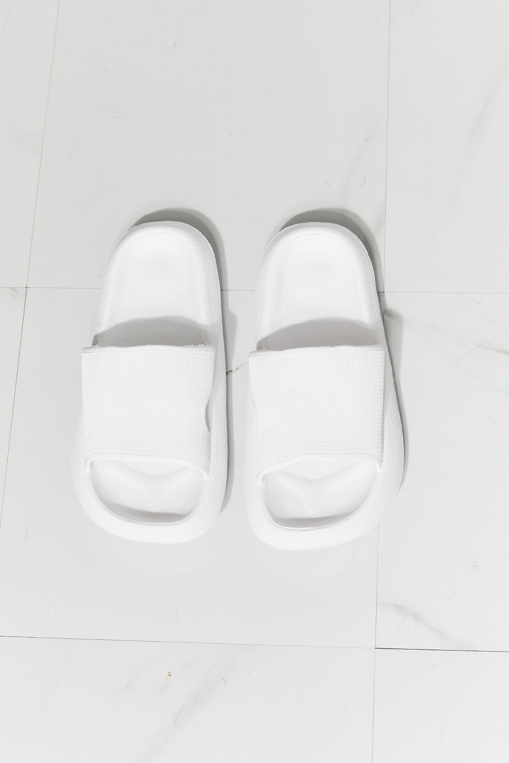 Open Toe Slide in White