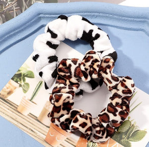 Double Pack Cow & Leopard Scrunchies