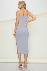 Go Figure Knit Sweater Bodycon Dress - BLACK AND LAVENDER