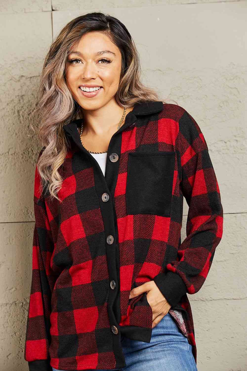 Make It Last Contrast Plaid Shacket - REG & PLUS SIZE