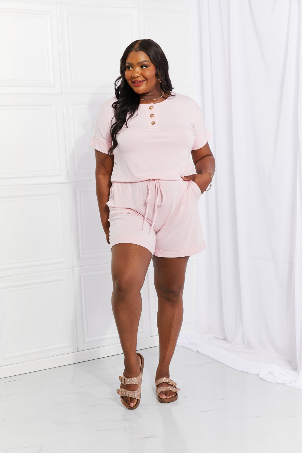 Henley Romper - Regular and Plus Size