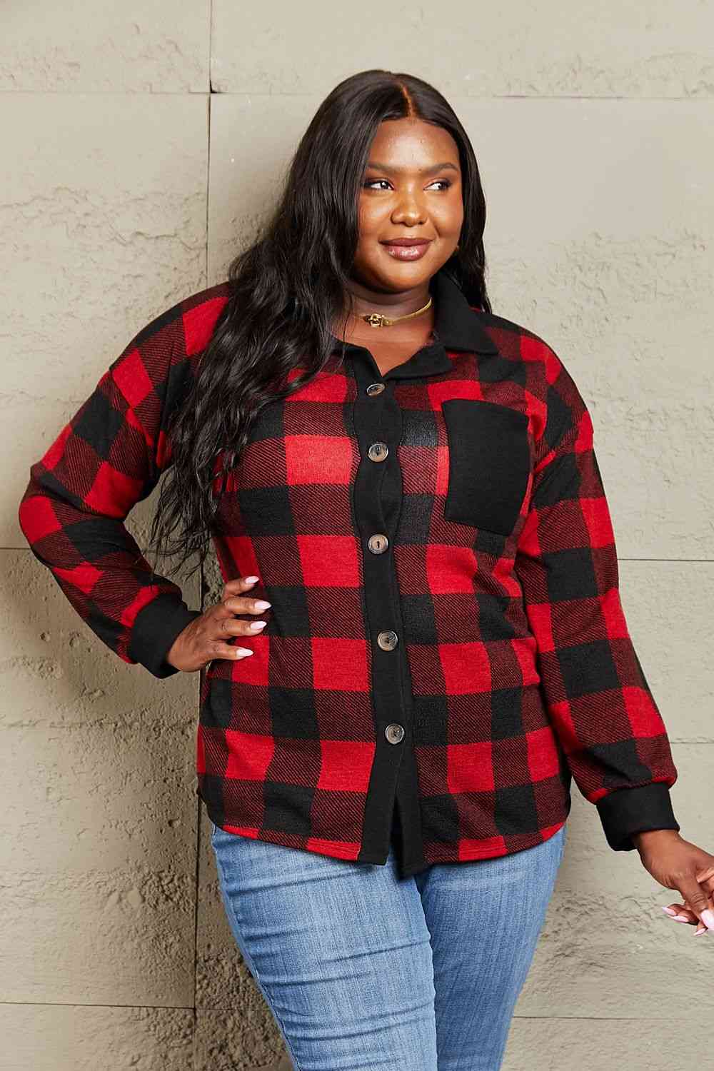 Make It Last Contrast Plaid Shacket - REG & PLUS SIZE