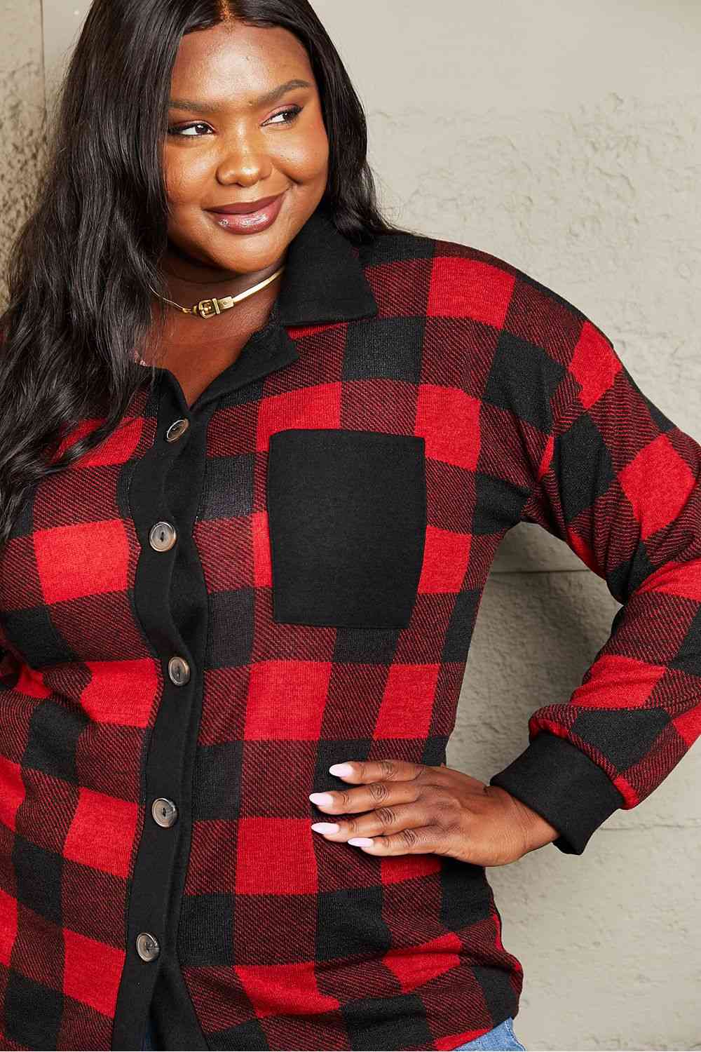 Make It Last Contrast Plaid Shacket - REG & PLUS SIZE