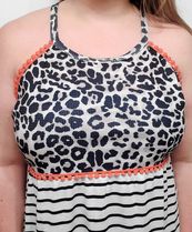 Striped Leopard Pom Tank Top