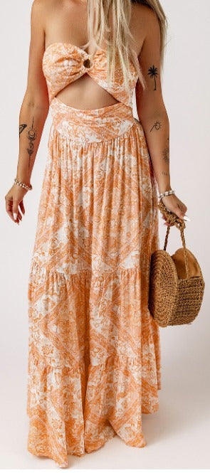 Orange O Ring Maxi Dress