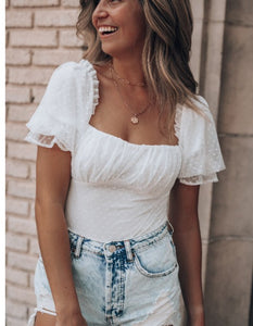 White Mesh Polka Dot Bodysuits Presale
